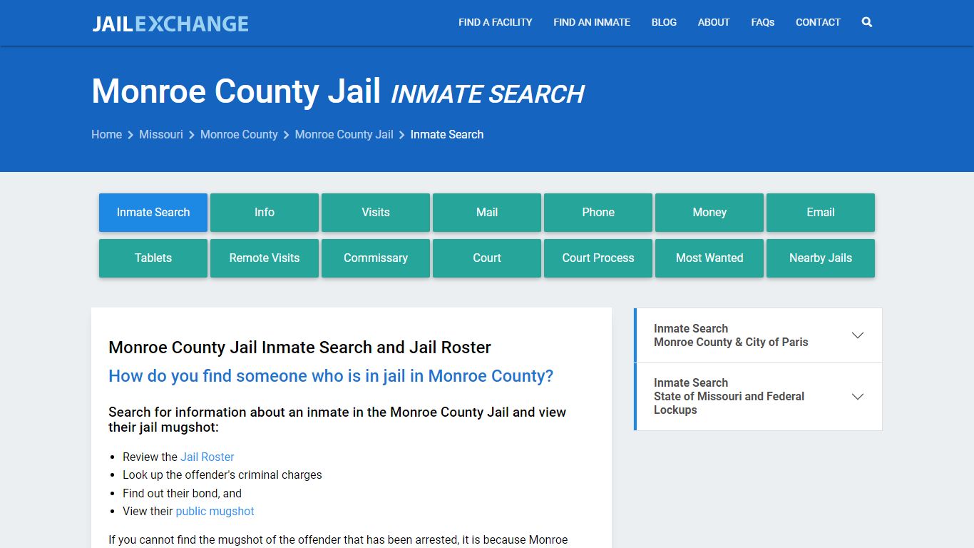 Inmate Search: Roster & Mugshots - Monroe County Jail, MO