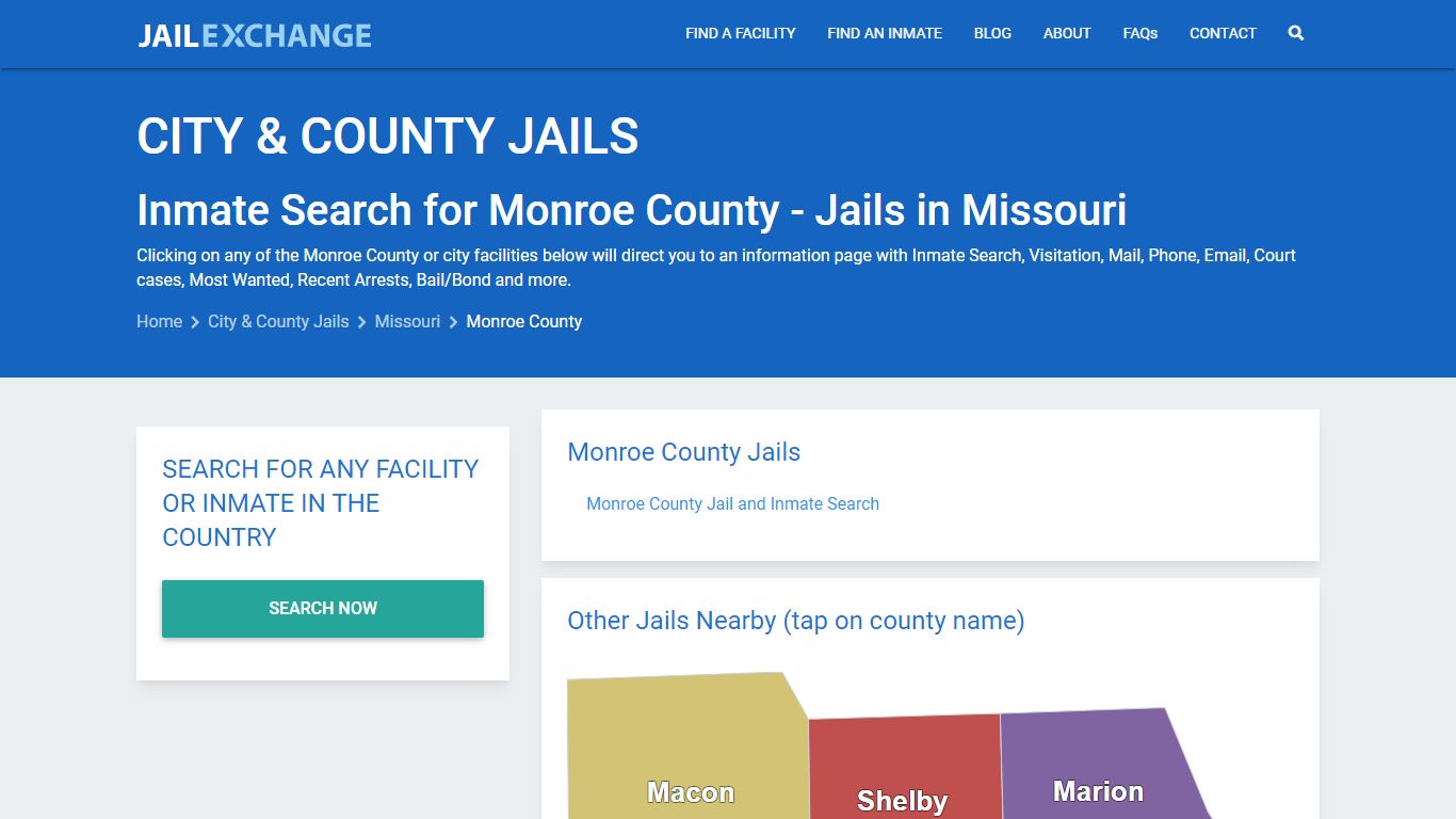 Inmate Search for Monroe County | Jails in Missouri - Jail Exchange